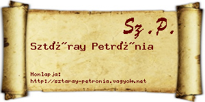 Sztáray Petrónia névjegykártya